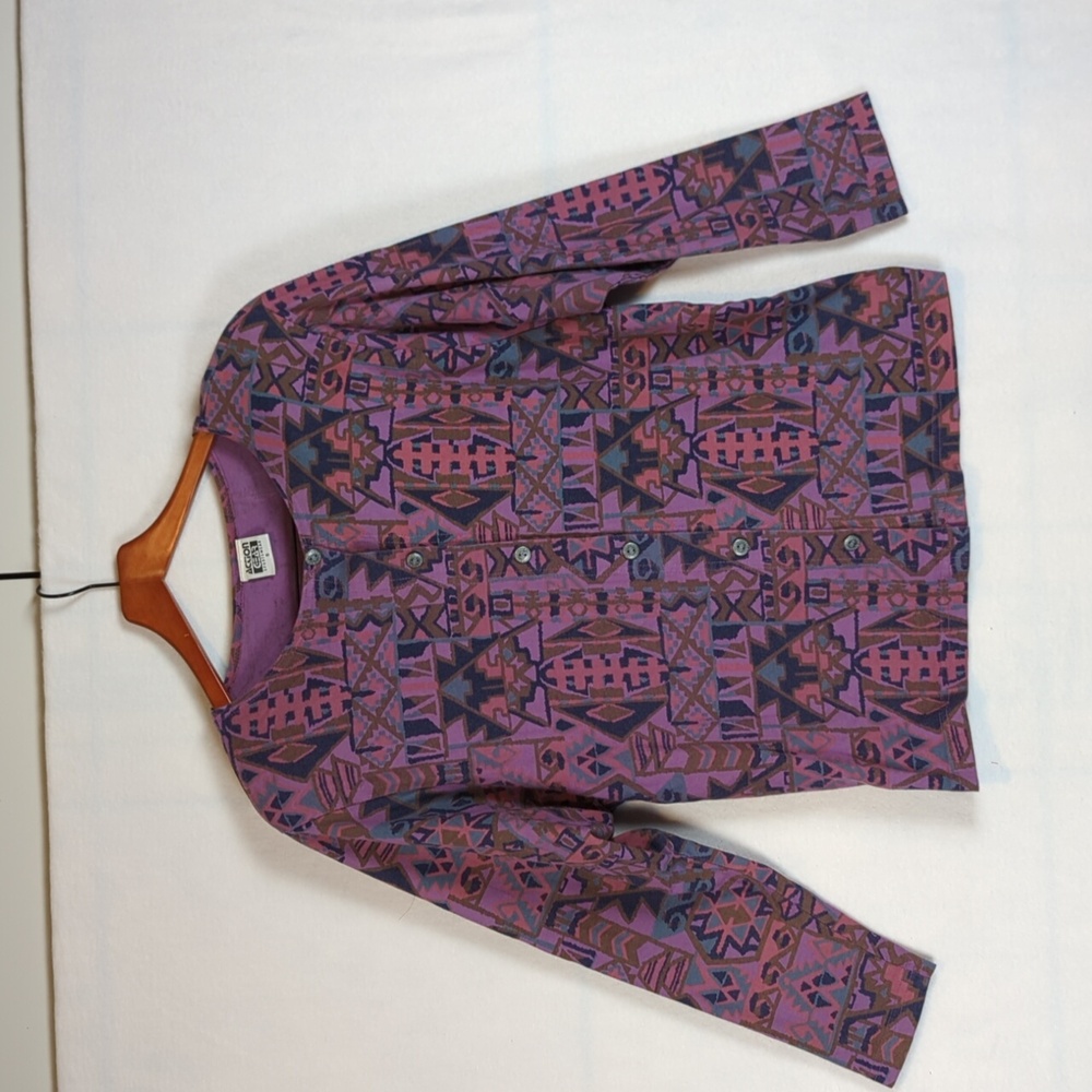 Action Gear Sportswear Vintage Geometric Button Cardigan‎ S